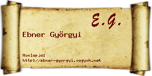 Ebner Györgyi névjegykártya